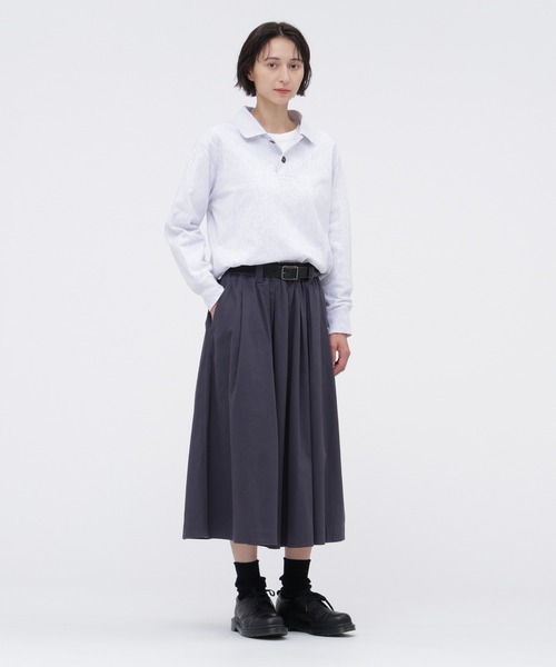 MHL.(エムエイチエル)の「FINE GRAIN COTTON JERSEY(Tシャツ/カットソー・レディース・ダークブラウン/ライトグレー・2)」の6枚目の写真