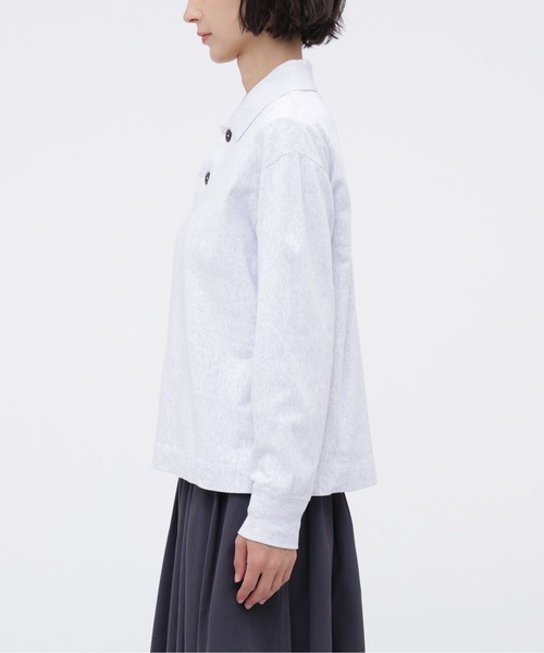 MHL.(エムエイチエル)の「FINE GRAIN COTTON JERSEY(Tシャツ/カットソー・レディース・ダークブラウン/ライトグレー・2)」の7枚目の写真