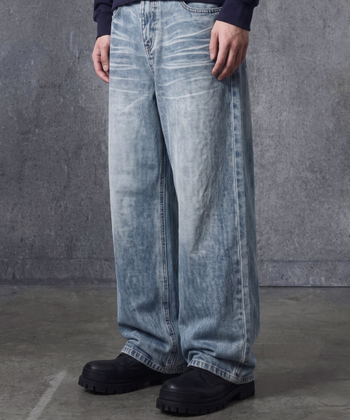 NIGHTWORKDEPT（ナイトワークデプト）の「YELLOW FREQUENCY DENIM PANTS（デニムパンツ・レディース・その他・SMALL/MEDIUM/LARGE）」の2枚目の写真