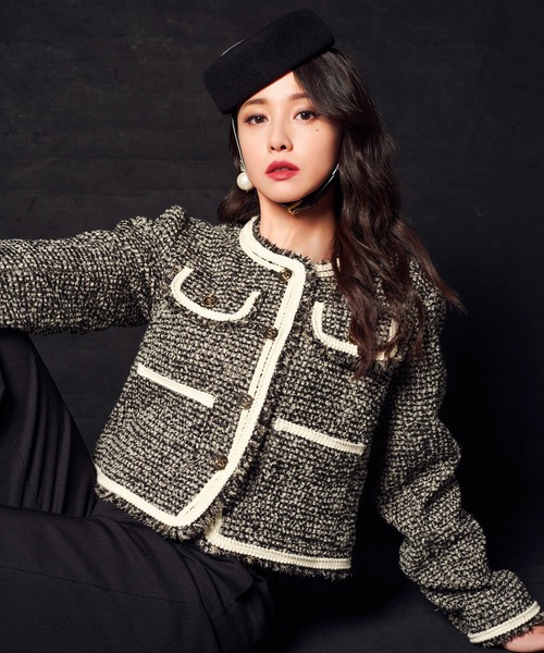 EIMY ISTOIRE(エイミーイストワール)の「TAILORED PANTS(スラックス・レディース・ブラック/オフホワイト/マルチ・38/36)」の4枚目の写真