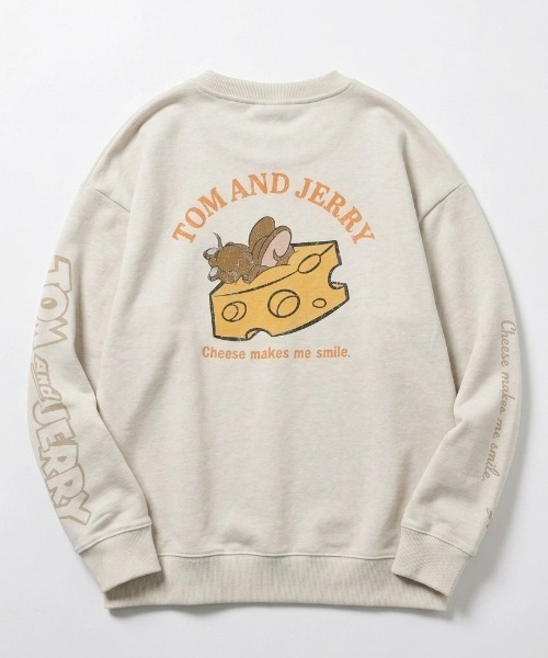Tom&Jerry(トムアンドジェリー)の「2026AW Tom and Jerry/トムとジェリー オーバーサイズ キャラクタープリント 裏配色 スウェットトレーナー レディース メンズ(スウェット・レディース・ブラウン/ブラック/スミクロ/アイボリー・L/LL/M)」の6枚目の写真