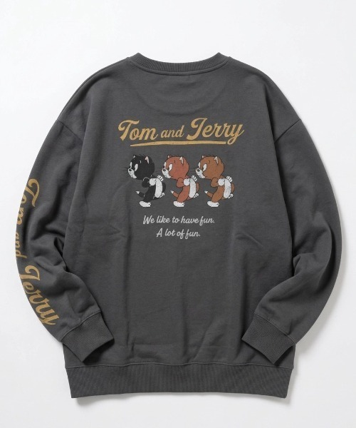 Tom&Jerry(トムアンドジェリー)の「2026AW Tom and Jerry/トムとジェリー オーバーサイズ キャラクタープリント 裏配色 スウェットトレーナー レディース メンズ(スウェット・レディース・ブラウン/ブラック/スミクロ/アイボリー・L/LL/M)」の10枚目の写真