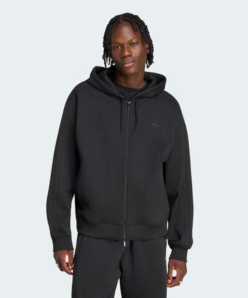 adidas(アディダス)の「オーバーサイズ ジップパーカー / アディダスオリジナルス adidas Originals(パーカー・メンズ・ブラック・X-SMALL/SMALL/XX-LARGE/MEDIUM/LARGE/X-LARGE/3XL)」の3枚目の写真