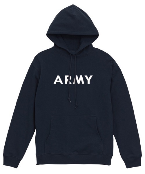 Ol' Basics(オールベーシックス)の「Ol' Basics(オール・ベーシックス) プルパーカー スウェット ARMY ロゴ プリント 裏毛 トップス メンズ ユニセックス(パーカー・メンズ・ミックスグレー/ネイビー/ホワイト/ブラック・M/L/XL)」の4枚目の写真