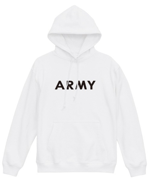Ol' Basics(オールベーシックス)の「Ol' Basics(オール・ベーシックス) プルパーカー スウェット ARMY ロゴ プリント 裏毛 トップス メンズ ユニセックス(パーカー・メンズ・ミックスグレー/ネイビー/ホワイト/ブラック・M/L/XL)」の2枚目の写真