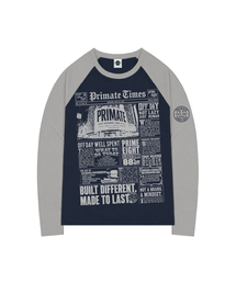 PRIMATE（プライメイト）の「NEWS オーバーサイズ ビビッド ラグラン ロングスリーブ 全4色（Tシャツ/カットソー）」