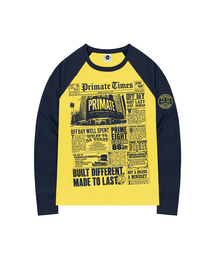 PRIMATE（プライメイト）の「NEWS オーバーサイズ ビビッド ラグラン ロングスリーブ 全4色（Tシャツ/カットソー）」