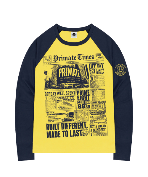 PRIMATE（プライメイト）の「NEWS オーバーサイズ ビビッド ラグラン ロングスリーブ 全4色（Tシャツ/カットソー・レディース・ネイビー/レッド/ピンク/イエロー・1/2）」の6枚目の写真