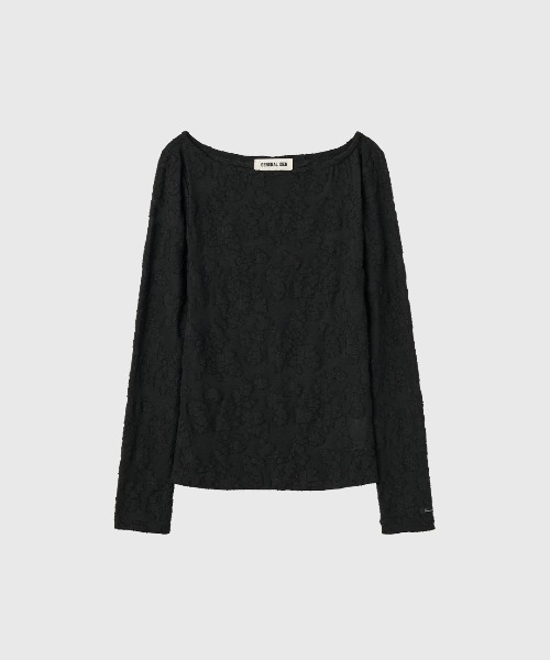 GENERAL IDEA（ジェネラルアイデア）の「【GENERAL IDEA】シアーフローラルボートネックTシャツ / SHEER FLORAL BOAT-NECK T-SHIRT（Tシャツ/カットソー・レディース・ブラック/ベージュ/ホワイト・L/M/S）」の16枚目の写真
