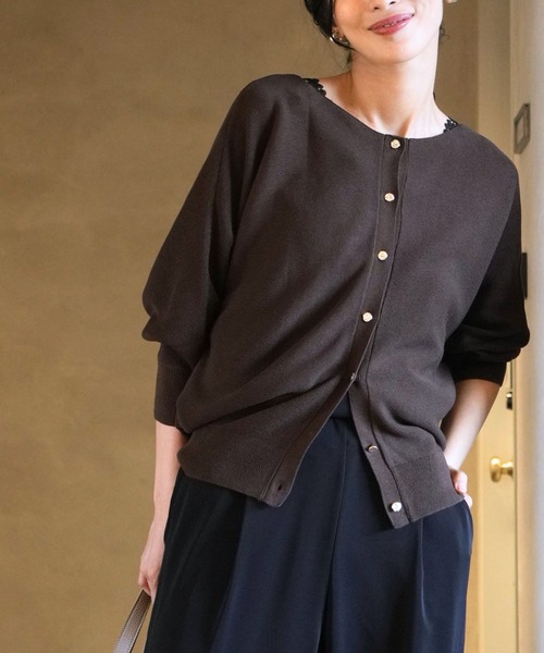 Ehre style（エーレスタイル）の「悩まない！コーデが簡単！ヘビロテニット（カーディガン/ボレロ・レディース・レッド/ブラウン/オフホワイト・FREE）」の3枚目の写真