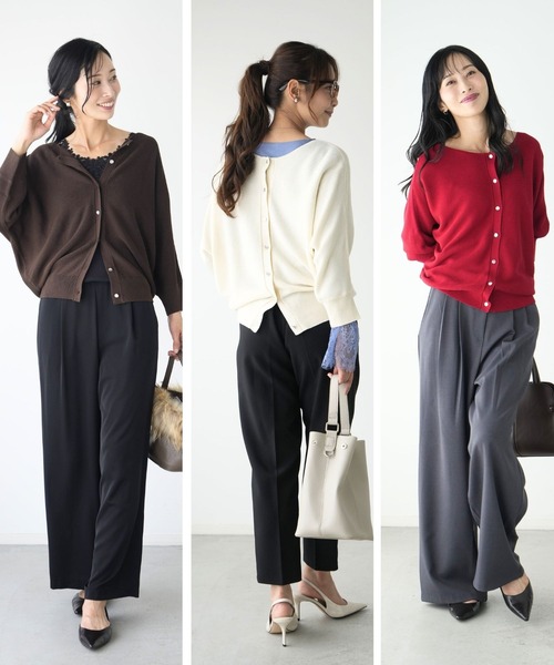 Ehre style（エーレスタイル）の「悩まない！コーデが簡単！ヘビロテニット（カーディガン/ボレロ・レディース・レッド/ブラウン/オフホワイト・FREE）」の21枚目の写真