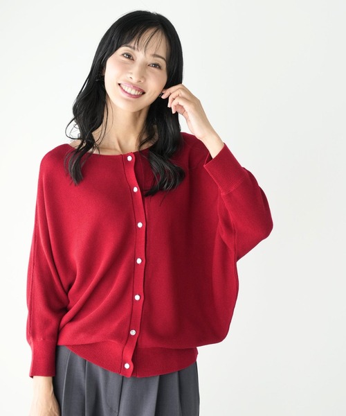 Ehre style（エーレスタイル）の「悩まない！コーデが簡単！ヘビロテニット（カーディガン/ボレロ・レディース・レッド/ブラウン/オフホワイト・FREE）」の6枚目の写真
