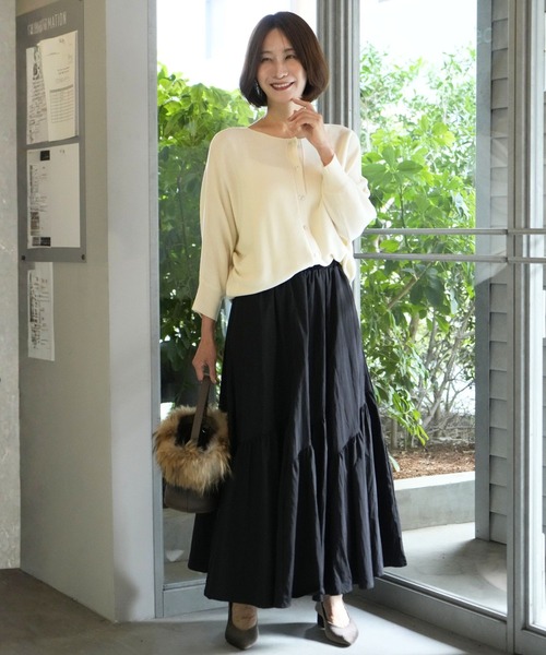 Ehre style（エーレスタイル）の「悩まない！コーデが簡単！ヘビロテニット（カーディガン/ボレロ・レディース・レッド/ブラウン/オフホワイト・FREE）」の9枚目の写真