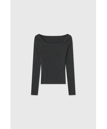 ウールブレンドスクエアネックスリムニットトップ / WOOL BLEND SQUARE-NECK SLIM KNIT TOP_4colors