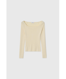 ウールブレンドスクエアネックスリムニットトップ / WOOL BLEND SQUARE-NECK SLIM KNIT TOP_4colors