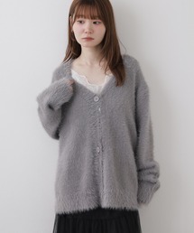 シャギーVネックカーディガン