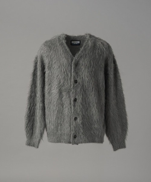 UNISEX》シャギーニットプライムオーバーYネックカーディガン/Shaggy