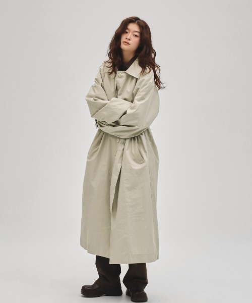 TODAYFUL(トゥデイフル)の「Spring Over Coat(ステンカラーコート・レディース・ブラック/セージグリーン/キナリ・36inch/38inch)」の3枚目の写真