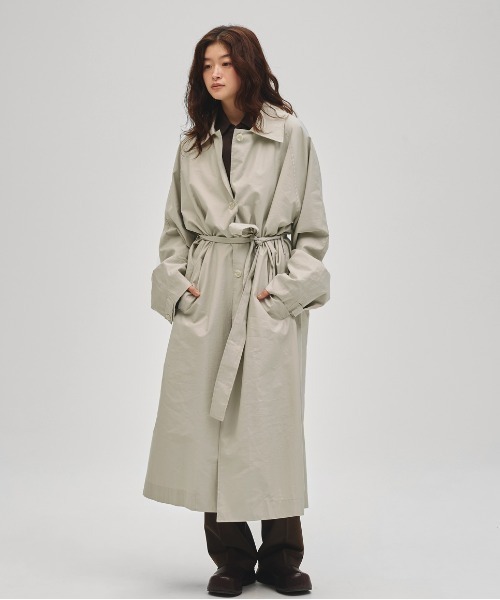 TODAYFUL(トゥデイフル)の「Spring Over Coat(ステンカラーコート・レディース・ブラック/セージグリーン/キナリ・36inch/38inch)」の8枚目の写真
