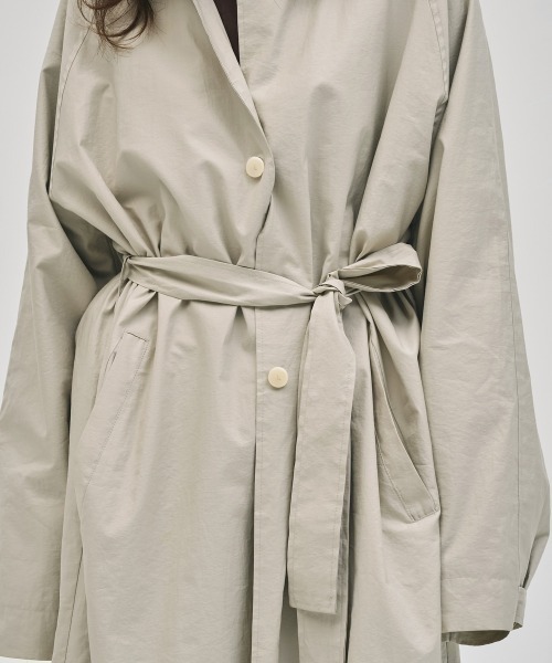 TODAYFUL(トゥデイフル)の「Spring Over Coat(ステンカラーコート・レディース・ブラック/セージグリーン/キナリ・36inch/38inch)」の6枚目の写真