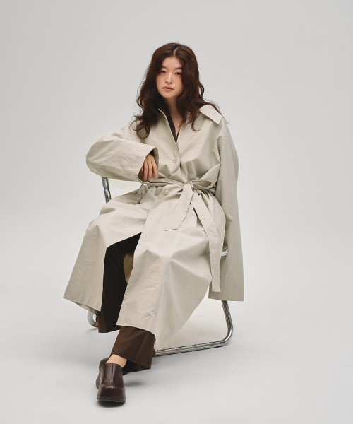 TODAYFUL(トゥデイフル)の「Spring Over Coat(ステンカラーコート・レディース・ブラック/セージグリーン/キナリ・36inch/38inch)」の5枚目の写真