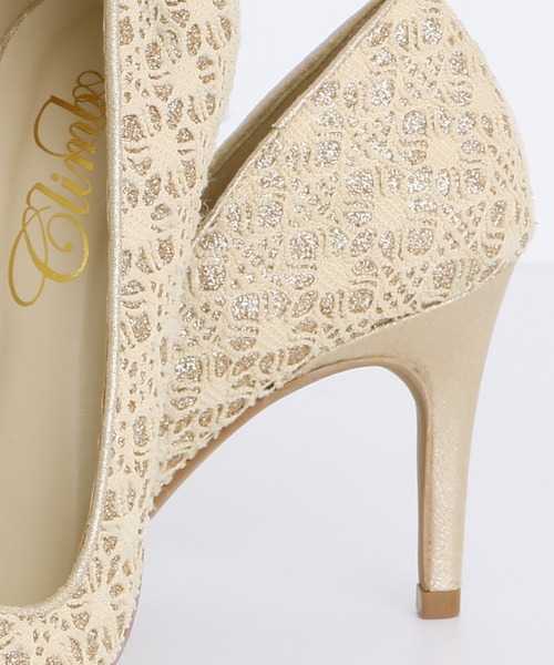 PourVous（プールヴー）の「ラメ&レースパンプス ハイヒール結婚式  フォーマル オケージョン 同窓会（パンプス・レディース・ブラック/ベージュ・24.0cm/23.0cm/23.5cm/22.0cm/22.5cm/24.5cm/21.5cm/25.0cm）」の8枚目の写真