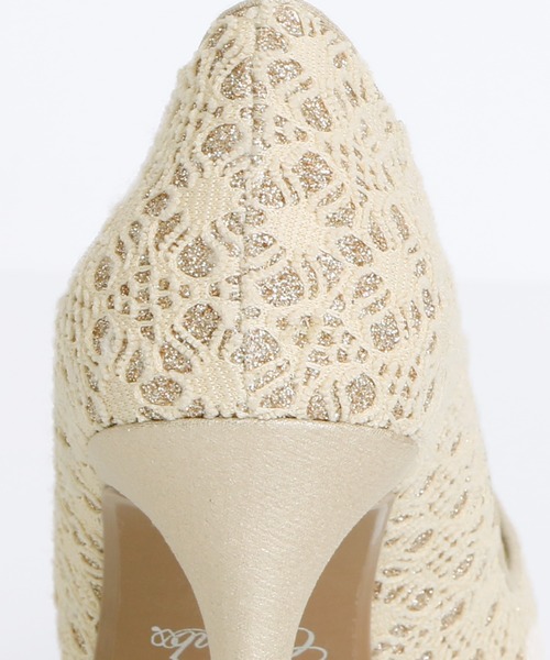 PourVous（プールヴー）の「ラメ&レースパンプス ハイヒール結婚式  フォーマル オケージョン 同窓会（パンプス・レディース・ブラック/ベージュ・24.0cm/23.0cm/23.5cm/22.0cm/22.5cm/24.5cm/21.5cm/25.0cm）」の10枚目の写真