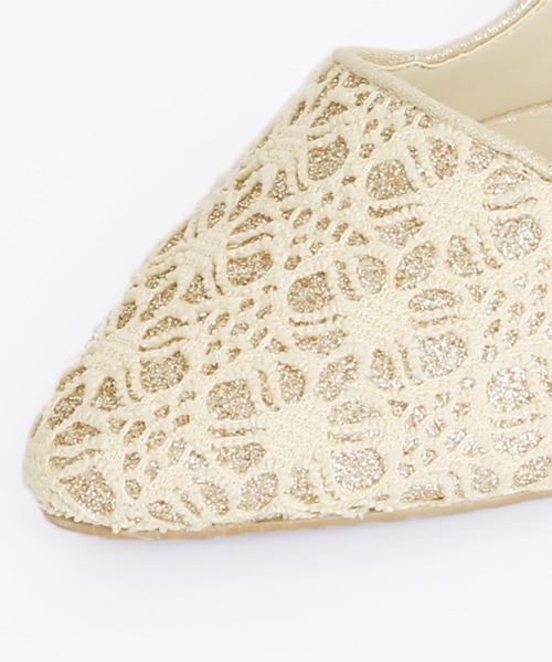 PourVous（プールヴー）の「ラメ&レースパンプス ハイヒール結婚式  フォーマル オケージョン 同窓会（パンプス・レディース・ブラック/ベージュ・24.0cm/23.0cm/23.5cm/22.0cm/22.5cm/24.5cm/21.5cm/25.0cm）」の11枚目の写真