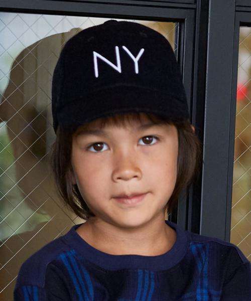 green label relaxing（グリーンレーベルリラクシング）の「GLRメルトンNY キャップ◆（キャップ・キッズ・グレー/ネイビー・52-54cm/50-52cm）」の2枚目の写真