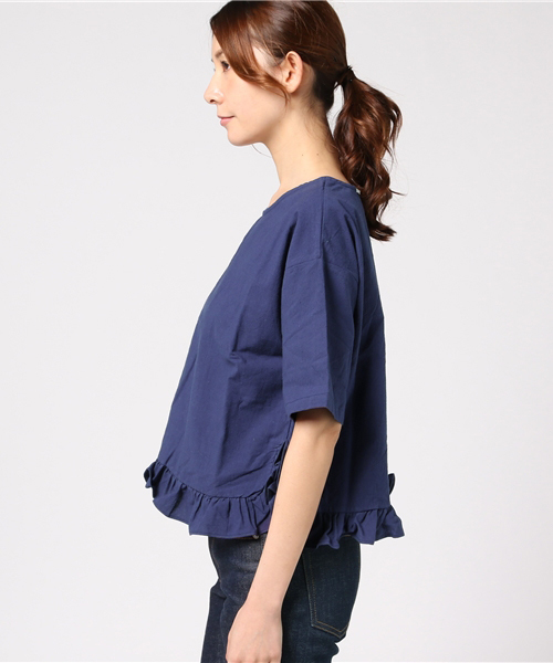 MERLOT（メルロー）の「裾ラッフルトップス2275（Tシャツ/カットソー・レディース・ブルー/ベージュ/イエロー/ピンク・FREE）」の12枚目の写真