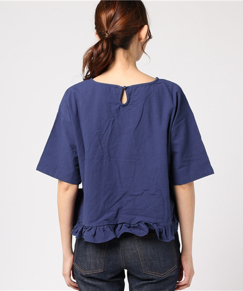 MERLOT（メルロー）の「裾ラッフルトップス2275（Tシャツ/カットソー・レディース・ブルー/ベージュ/イエロー/ピンク・FREE）」の6枚目の写真