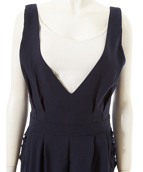 Color（カラー）の「フリルポケットコンビネゾン（つなぎ/オールインワン・レディース・ネイビー/ベージュ・MEDIUM）」の7枚目の写真