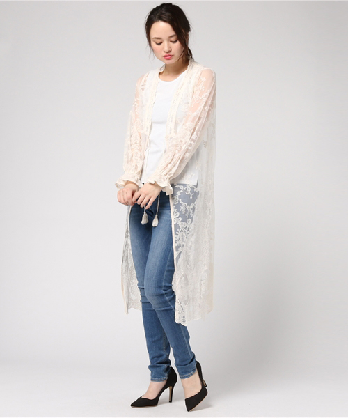 MOUSSY（マウジー）の「LACE GOWN CD（カーディガン/ボレロ・レディース・パープル/ライトベージュ/ブラック・FREE）」の12枚目の写真