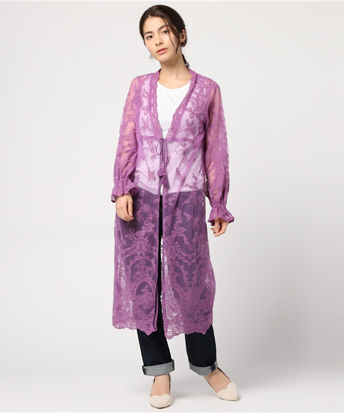 MOUSSY（マウジー）の「LACE GOWN CD（カーディガン/ボレロ・レディース・パープル/ライトベージュ/ブラック・FREE）」の13枚目の写真