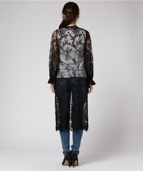 MOUSSY（マウジー）の「LACE GOWN CD（カーディガン/ボレロ・レディース・パープル/ライトベージュ/ブラック・FREE）」の6枚目の写真