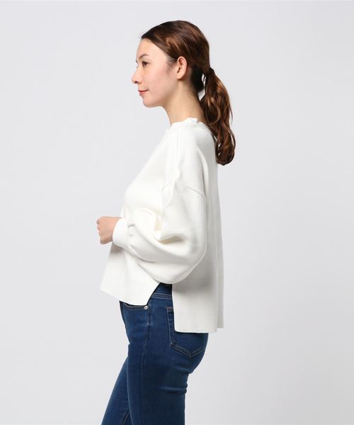 STUDIOUS（ステュディオス）の「【STUDIOUS】ボリュームスリーブニット（ニット/セーター・レディース・グレー/ライトグリーン/ホワイト・0）」の12枚目の写真