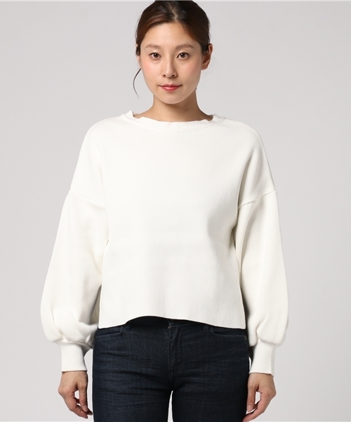 STUDIOUS（ステュディオス）の「【STUDIOUS】ボリュームスリーブニット（ニット/セーター・レディース・グレー/ライトグリーン/ホワイト・0）」の4枚目の写真