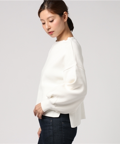 STUDIOUS（ステュディオス）の「【STUDIOUS】ボリュームスリーブニット（ニット/セーター・レディース・グレー/ライトグリーン/ホワイト・0）」の5枚目の写真