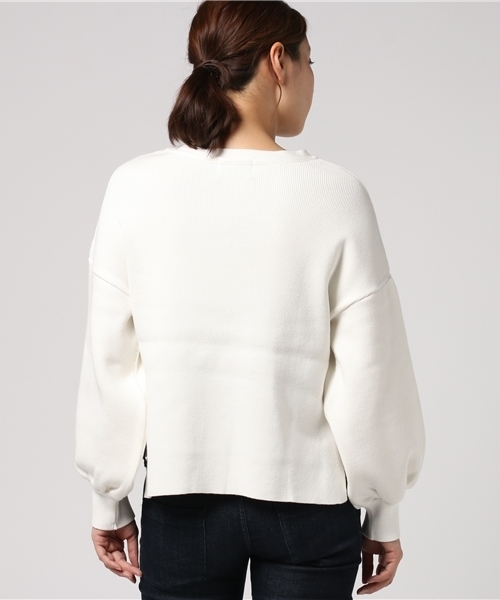 STUDIOUS（ステュディオス）の「【STUDIOUS】ボリュームスリーブニット（ニット/セーター・レディース・グレー/ライトグリーン/ホワイト・0）」の6枚目の写真