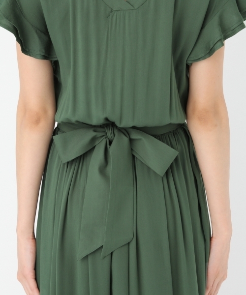 Andemiu（アンデミュウ）の「ソデラッフルＶネックワンピース766451（ワンピース・レディース・モカ/グリーン/その他・FREE）」の19枚目の写真