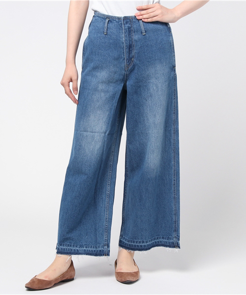 koe（コエ）の「サイド切替カットオフデニムワイドパンツ（デニムパンツ・レディース・ライトインディゴブルー・L/S/M）」の12枚目の写真