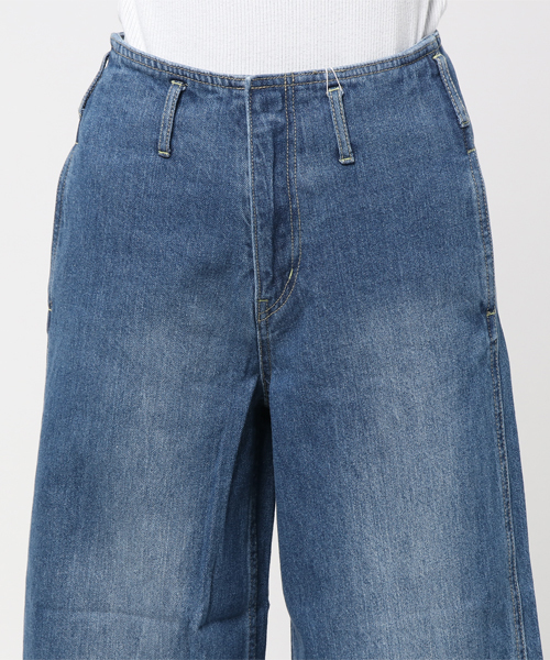 koe（コエ）の「サイド切替カットオフデニムワイドパンツ（デニムパンツ・レディース・ライトインディゴブルー・L/S/M）」の5枚目の写真