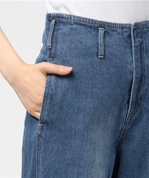 koe（コエ）の「サイド切替カットオフデニムワイドパンツ（デニムパンツ・レディース・ライトインディゴブルー・L/S/M）」の7枚目の写真