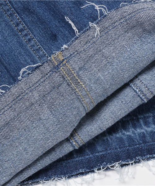 koe（コエ）の「サイド切替カットオフデニムワイドパンツ（デニムパンツ・レディース・ライトインディゴブルー・L/S/M）」の10枚目の写真