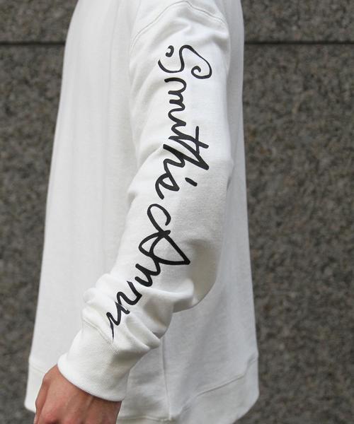 coen（コーエン）の「SMITH(スミス)別注袖プリントビッグシルエットライトスウェットクルーネック（スウェット・メンズ・ホワイト/ターコイズブルー・MEDIUM/X-LARGE/LARGE/SMALL）」の13枚目の写真