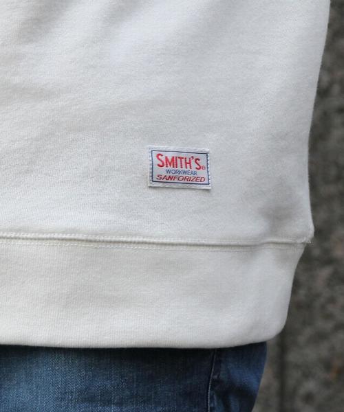 coen（コーエン）の「SMITH(スミス)別注袖プリントビッグシルエットライトスウェットクルーネック（スウェット・メンズ・ホワイト/ターコイズブルー・MEDIUM/X-LARGE/LARGE/SMALL）」の15枚目の写真