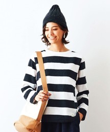 and myera | ａｎｄ　ｍｙｅｒａ　布はくのボーダーＴトップス/カットソー(Tシャツ/カットソー)