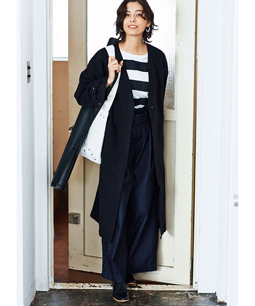 and myera(アンド マイラ)の「and myera 布はくのボーダーTトップス/カットソー(Tシャツ/カットソー・レディース・ホワイト×ブラック・LARGE/MEDIUM/SMALL/X-LARGE)」の4枚目の写真