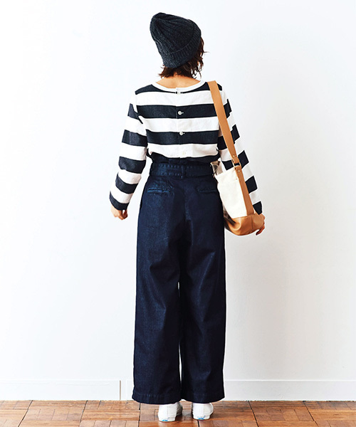 and myera(アンド マイラ)の「and myera 布はくのボーダーTトップス/カットソー(Tシャツ/カットソー・レディース・ホワイト×ブラック・LARGE/MEDIUM/SMALL/X-LARGE)」の11枚目の写真