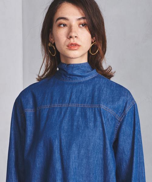 美品✨muveil ミュベール ボウタイ デニムシャツ インディゴブラウス